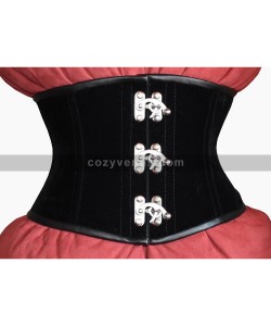 Women Underbust Waspie Velvet Corset