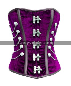 Purple Velvet Steampunk Bridal Corset Waist Training Victorian Steampunk Corset