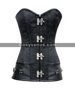 Women Brocade Steampunk Overbust Corset