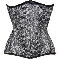 Sexy Women Gray Black Brocade Corset  Sexy Women Gray Black Brocade Corset