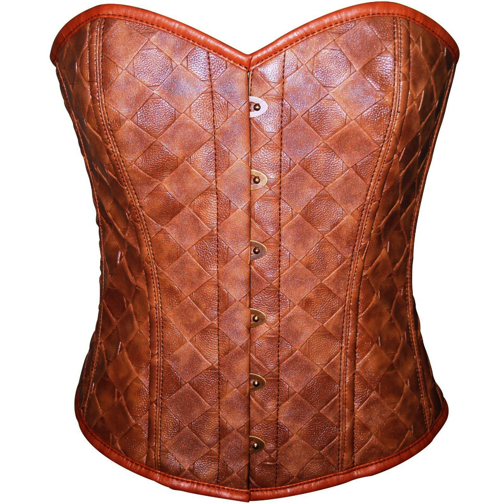 Women Vintage Brown Leather Corset Women Vintage Brown Leather Corset