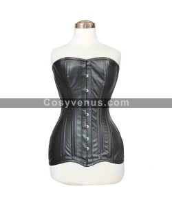 Women Overbust Wasp Leather Corset