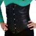 Women Underbust Fashion Leather Corset Heavy Duty Steel Boned