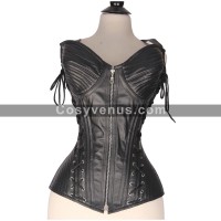 Women Genuine Leather Overbust Victorian Corset Women Genuine Leather Overbust Victorian Corset