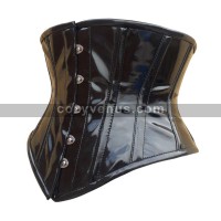 Elegant Black Vinyl Steel Boned Corset