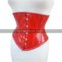 Women Red PVC Vinyl Corset  Women Red PVC Vinyl Corset
