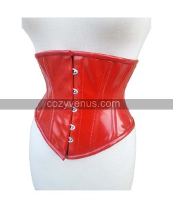 Women Red PVC Vinyl Corset