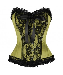 Olive Green Gothic Over Bust Satin Corset