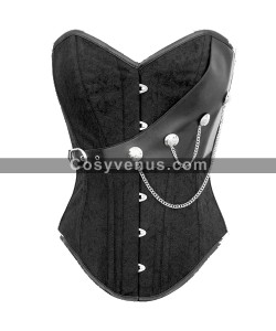 Vintage Steampunk Brocade Leather Corset