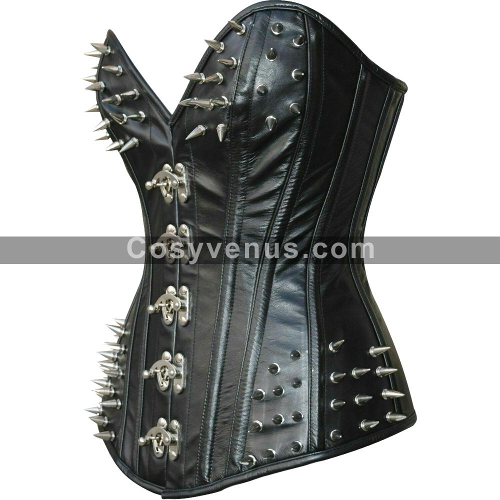 Women Steampunk Bondage Corset Spikes Club Corset