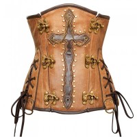 Steampunk Cross Underbust Women Leather Corset Steampunk Cross Underbust Women Leather Corset