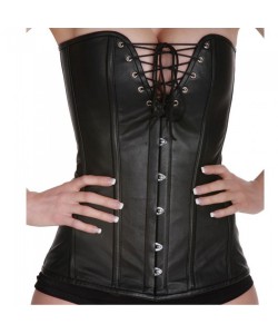 Women Steampunk Overbust Leather Corset