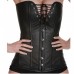Women Steampunk Overbust Leather Corset