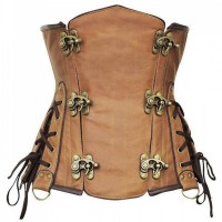 Steampunk Underbust Brown Leather Corset Steampunk Underbust Brown Leather Corset
