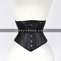 Women Underbust Leather Corset Heavy Duty Steel Boned