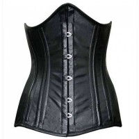 Double Steel Boned Underbust Women Genuine Leather Corset Double Steel Boned Underbust Women Genuine Leather Corset