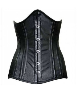 Double Steel Boned Underbust Women Genuine Leather Corset