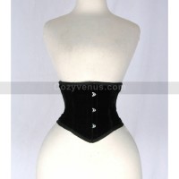 Women Waist Training Velvet Corset Steel Boned