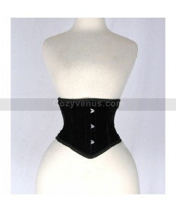 Women Waist Training Velvet Corset Steel Boned